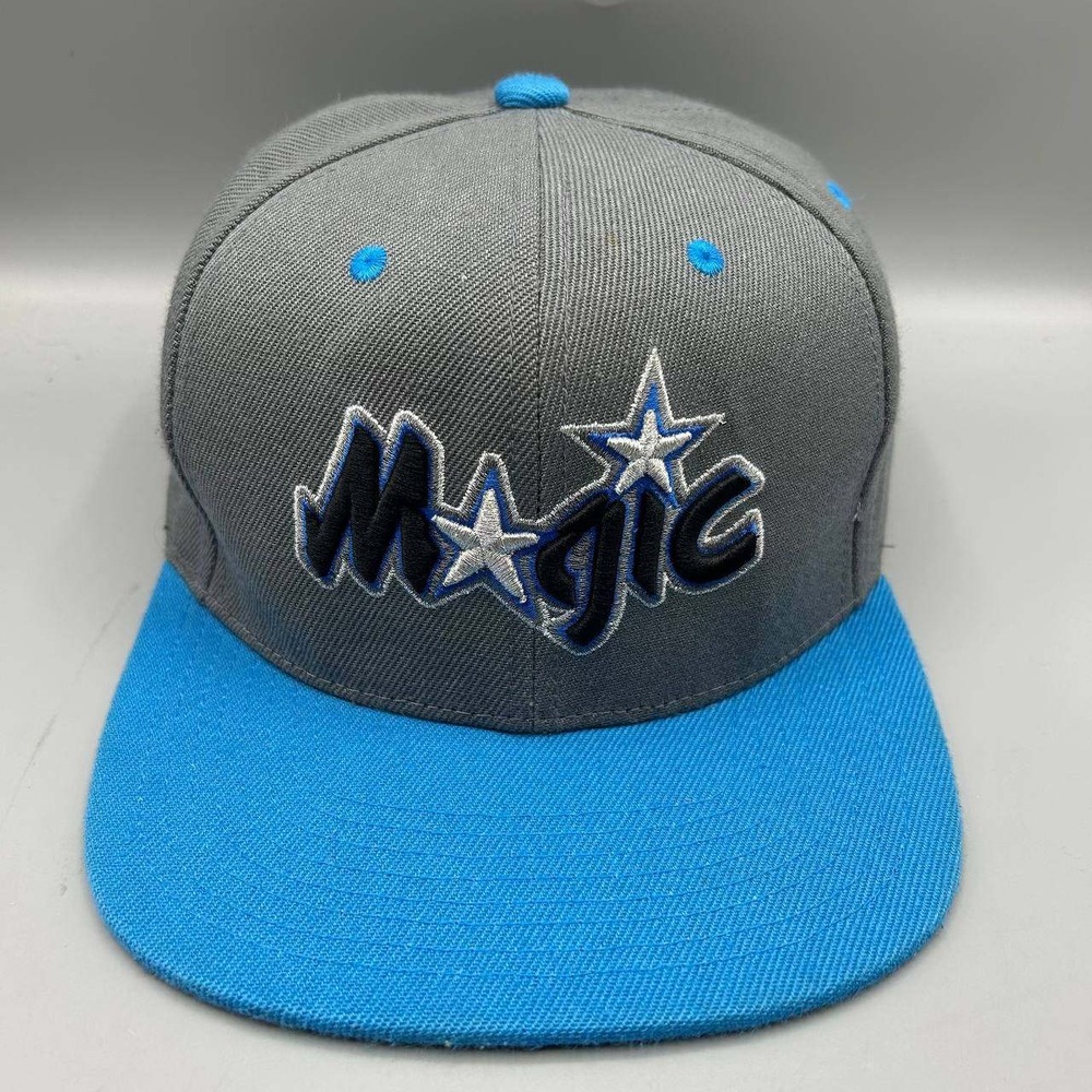 Orlando Magic NBA Hat Men Gray Blue Embroidered Mitchell & Ness Snap Back Cap